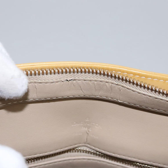 LOUIS VUITTON Monogram Vernis Houston Hand Bag Beige M91004 LV Auth EC214