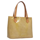 LOUIS VUITTON Monogram Vernis Houston Hand Bag Beige M91004 LV Auth EC214-1