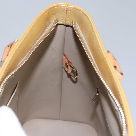 LOUIS VUITTON Monogram Vernis Houston Hand Bag Beige M91004 LV Auth EC214