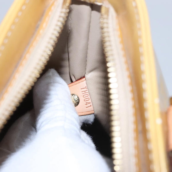 LOUIS VUITTON Monogram Vernis Houston Hand Bag Beige M91004 LV Auth EC214