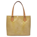 LOUIS VUITTON Monogram Vernis Houston Hand Bag Beige M91004 LV Auth EC214-13