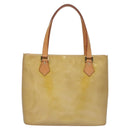 LOUIS VUITTON Monogram Vernis Houston Hand Bag Beige M91004 LV Auth EC214-2