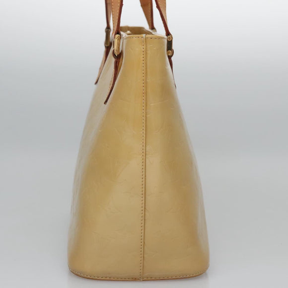 LOUIS VUITTON Monogram Vernis Houston Hand Bag Beige M91004 LV Auth EC214