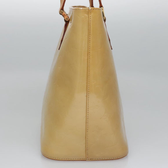 LOUIS VUITTON Monogram Vernis Houston Hand Bag Beige M91004 LV Auth EC214