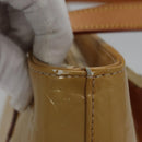 LOUIS VUITTON Monogram Vernis Houston Hand Bag Beige M91004 LV Auth EC214-5