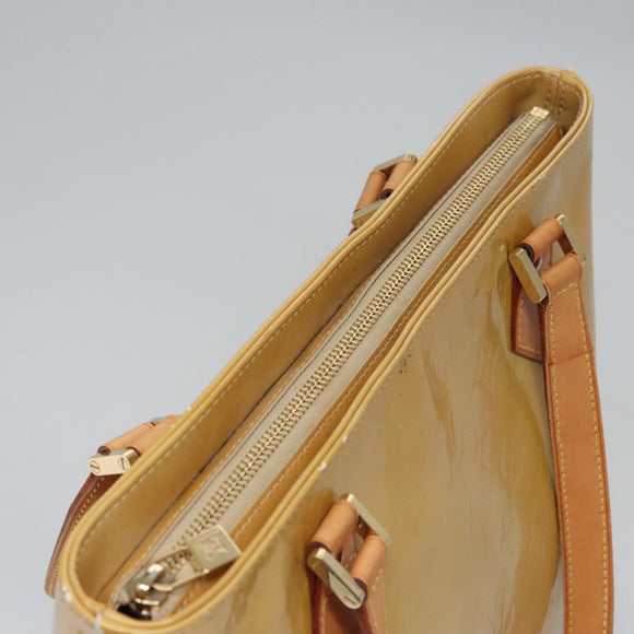 LOUIS VUITTON Monogram Vernis Houston Hand Bag Beige M91004 LV Auth EC214