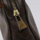 CELINE Macadam Canvas Hand Bag PVC Leather Brown Auth EC224-18