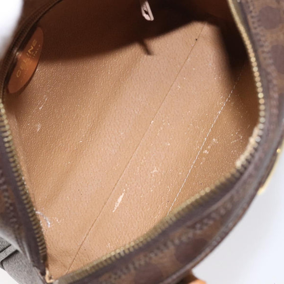 CELINE Macadam Canvas Hand Bag PVC Leather Brown Auth EC224