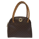 CELINE Macadam Canvas Hand Bag PVC Leather Brown Auth EC224-13