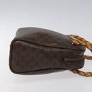 CELINE Macadam Canvas Hand Bag PVC Leather Brown Auth EC224-3