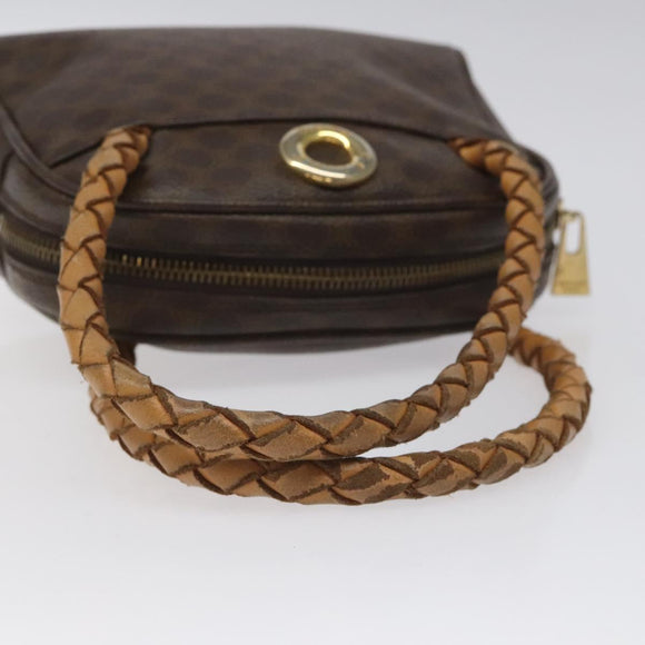 CELINE Macadam Canvas Hand Bag PVC Leather Brown Auth EC224