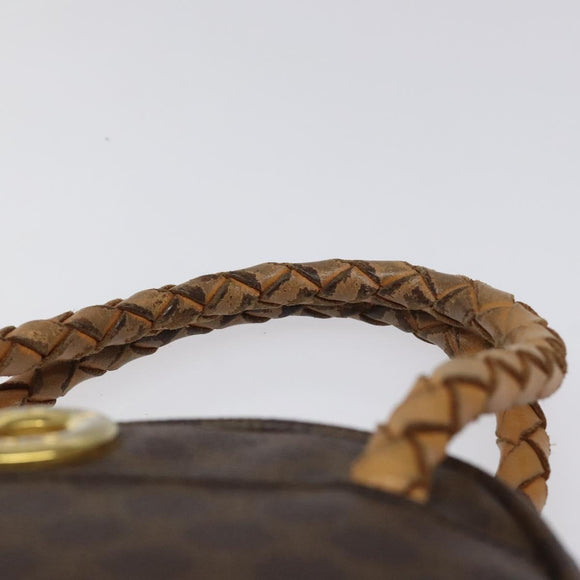 CELINE Macadam Canvas Hand Bag PVC Leather Brown Auth EC224