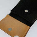 CELINE C Macadam Canvas Shoulder Bag Suede Black Auth EC226-10