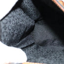 CELINE C Macadam Canvas Shoulder Bag Suede Black Auth EC226-19