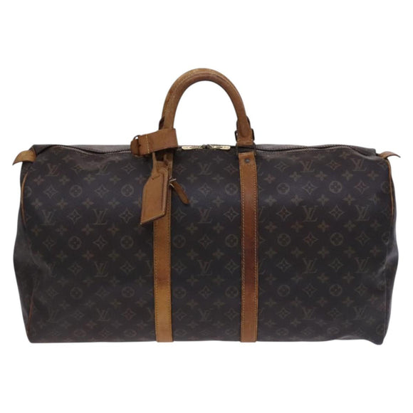 LOUIS VUITTON Monogram Keepall 55 Boston Bag M41424 LV Auth EC242