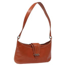 CELINE Shoulder Bag Leather Orange Auth EC246-1