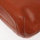 CELINE Shoulder Bag Leather Orange Auth EC246-10