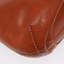 CELINE Shoulder Bag Leather Orange Auth EC246-11