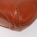 CELINE Shoulder Bag Leather Orange Auth EC246-15