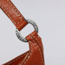 CELINE Shoulder Bag Leather Orange Auth EC246-14