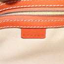 CELINE Shoulder Bag Leather Orange Auth EC246-16