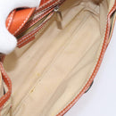 CELINE Shoulder Bag Leather Orange Auth EC246-11