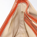 CELINE Shoulder Bag Leather Orange Auth EC246-19