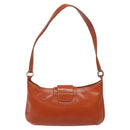 CELINE Shoulder Bag Leather Orange Auth EC246-3