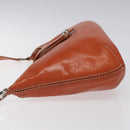CELINE Shoulder Bag Leather Orange Auth EC246-4