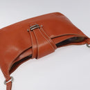 CELINE Shoulder Bag Leather Orange Auth EC246-6