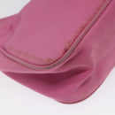 PRADA Accessory Pouch Nylon Pink Silver Auth EC255-16