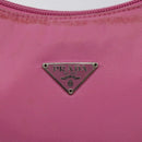 PRADA Accessory Pouch Nylon Pink Silver Auth EC255-17