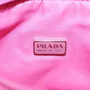 PRADA Accessory Pouch Nylon Pink Silver Auth EC255-18