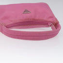 PRADA Accessory Pouch Nylon Pink Silver Auth EC255-7