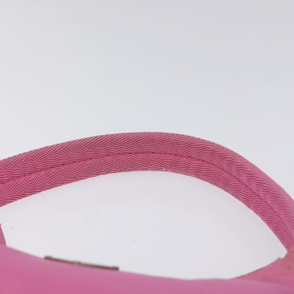 PRADA Accessory Pouch Nylon Pink Silver Auth EC255