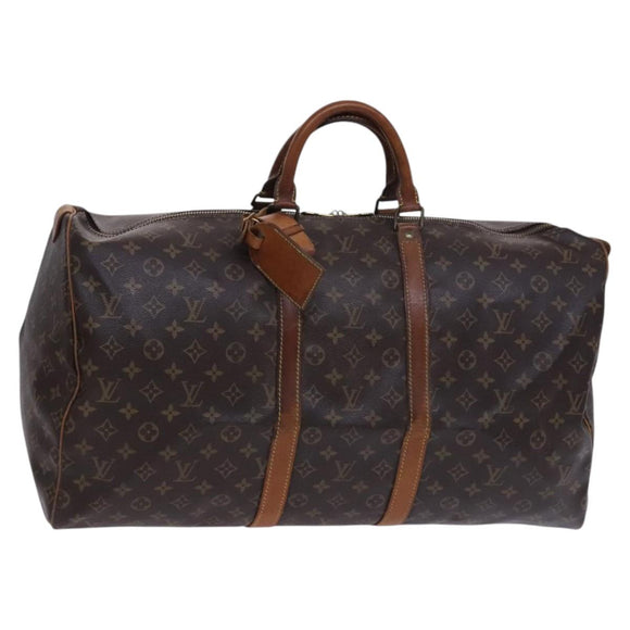 LOUIS VUITTON Monogram Keepall 55 Boston Bag M41424 LV Auth EC256