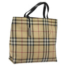 BURBERRY Nova Check Hand Bag PVC Beige Auth EC273-1