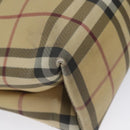 BURBERRY Nova Check Hand Bag PVC Beige Auth EC273-14