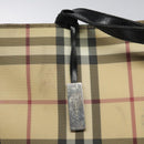 BURBERRY Nova Check Hand Bag PVC Beige Auth EC273-10