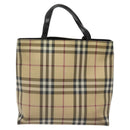 BURBERRY Nova Check Hand Bag PVC Beige Auth EC273-2
