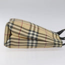 BURBERRY Nova Check Hand Bag PVC Beige Auth EC273-3