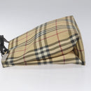 BURBERRY Nova Check Hand Bag PVC Beige Auth EC273-4