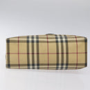 BURBERRY Nova Check Hand Bag PVC Beige Auth EC273-5