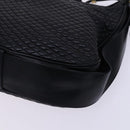 BALLY Shoulder Bag Leather Black Gold Auth EC277-16