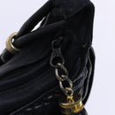 BALLY Shoulder Bag Leather Black Gold Auth EC277-10