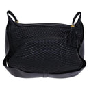 BALLY Shoulder Bag Leather Black Gold Auth EC277-3