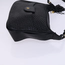 BALLY Shoulder Bag Leather Black Gold Auth EC277-4