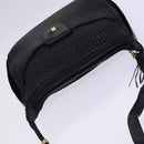 BALLY Shoulder Bag Leather Black Gold Auth EC277-6