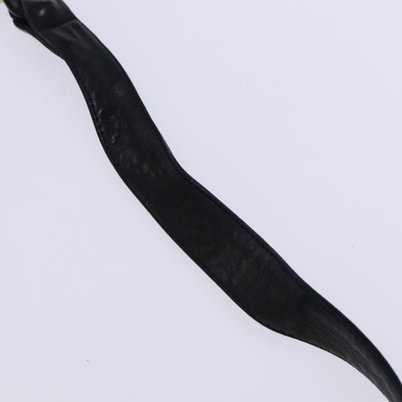 BALLY Shoulder Bag Leather Black Gold Auth EC277