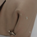 Salvatore Ferragamo Gancini Sofia Hand Bag Leather 2way Beige Silver Auth EC287-9